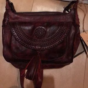 Patricia Nash maroon crossbody Italian leather